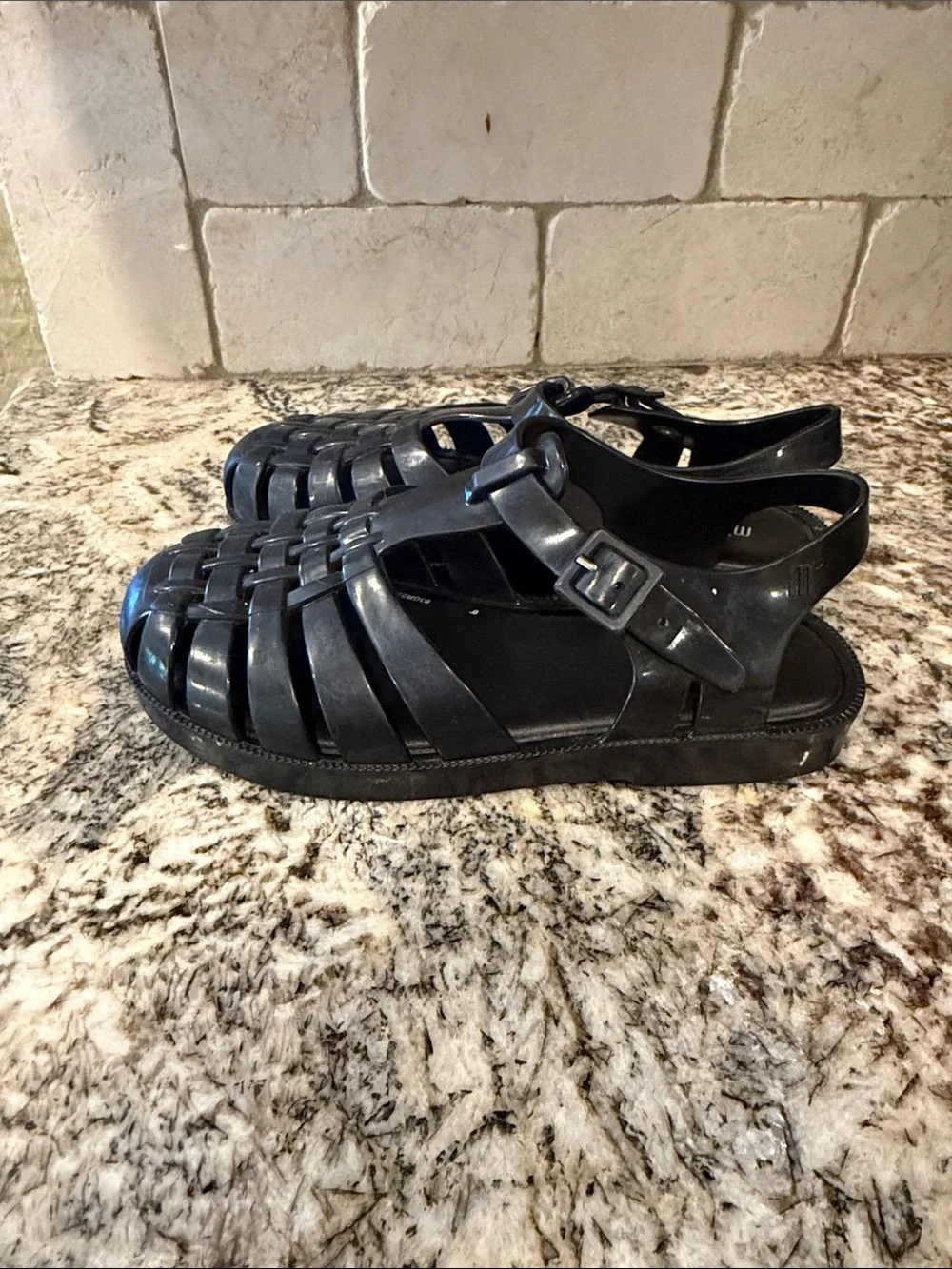 MINI MELISSA GIRLS POSSESSION JELLY SANDAL SZ 1 youth Black